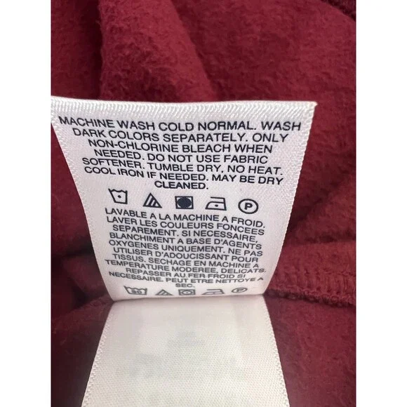 Lands' End Women's Fleece Pullover Top Burgundy Floral 1/4 Zip Polyester Size S - Picture 6 of 9